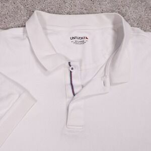 UNTUCKit Polo Shirt Classic Fit Short Sleeve‎ Casual White XXL - Minor Flaws